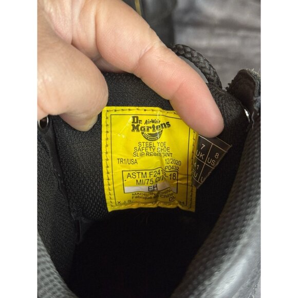 DR. DOC MARTENS Iron Bridge Black Industrial Steel Toe Safety Work Boots Mens 8 - Picture 4 of 14